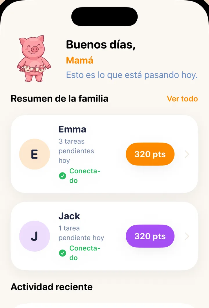 La visión general de los padres